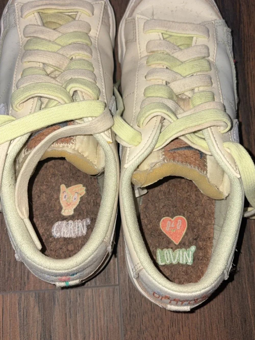 Nike Women's Low-Top Sneakers in Ivory with Pale Green Accents